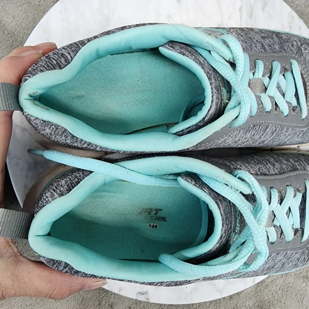 Skechers Shoes Womens Size 8.5 S Sport Gray Lace Up Sneakers *Read*